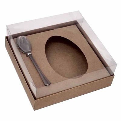 Caixa ovo de colher 250g - kraft - com colher