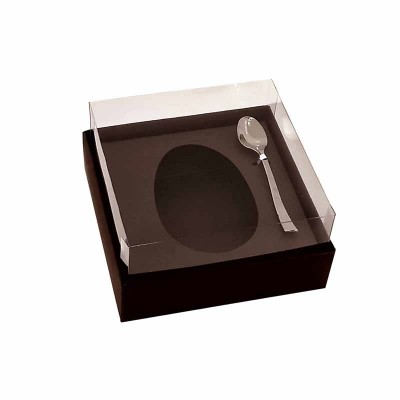 Caixa ovo de colher 100g/150g - marrom marrocos - com colher
