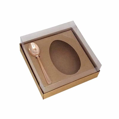 Caixa ovo de colher 250g - kraft - com colher rosegold