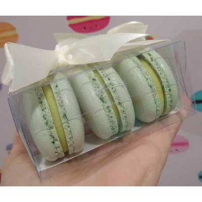 Caixa 3 macarons em pé - Transparente