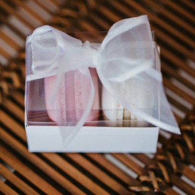 Caixa para 2 macarons - Branca