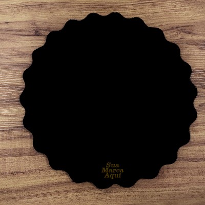 Cake Board borda Ondulada - Preta -  Personalizada - Tabua de Bolo - Base para Bolo