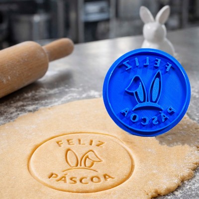 Cortador de biscoito - Feliz Páscoa - Orelha do Coelho