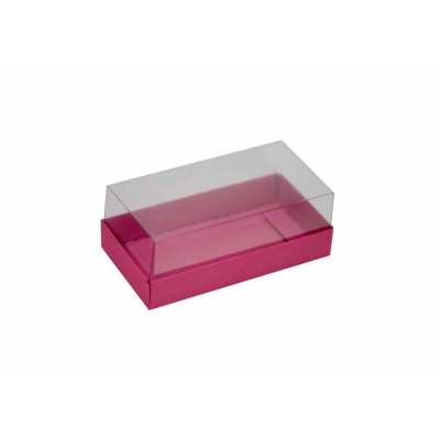 Caixa para 2 macarons deitados - Rosa pink