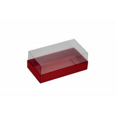 Caixa para 2 macarons deitados - Vermelho Escuro